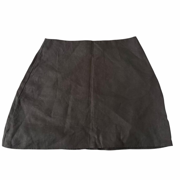 SET OF Reformation Aspen Linen Top Vest Set Women's Size 6 Black Mini Skirt Top - Picture 8 of 13